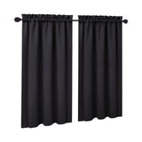 Garvee Tende Oscuranti 2 Pezzi Corte per Finestre Piccole, Tessuto Resistente, Blocco Luce Forte, Ideali per Cucina e Bagno, Nero