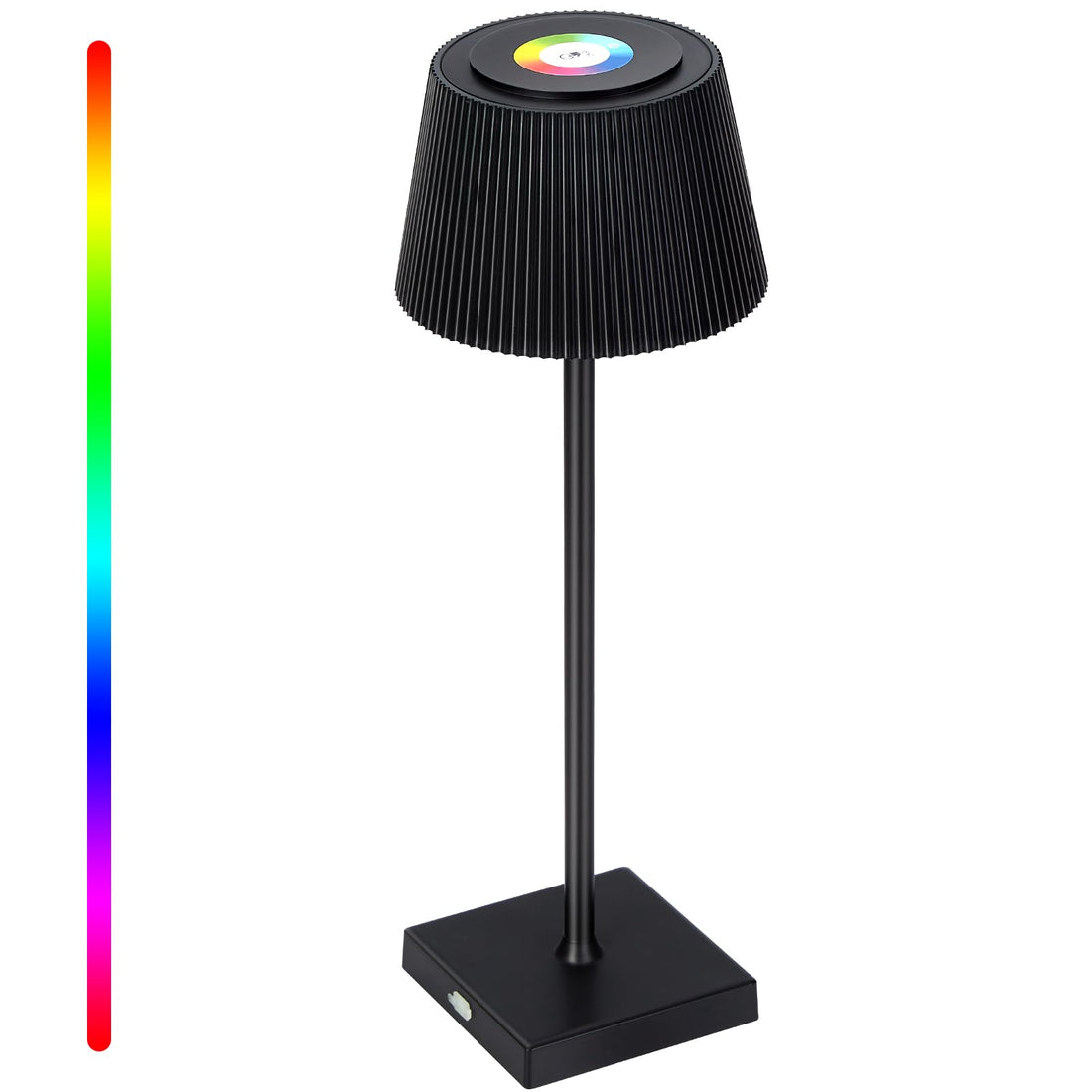 Lampada da tavolo regolabile wireless GARVEE, 8 colori, ricaricabile tramite USB-C, impermeabile, nera, per giardino, balcone, hotel