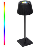Lampada da tavolo regolabile wireless GARVEE, 8 colori, ricaricabile tramite USB-C, impermeabile, nera, per giardino, balcone, hotel - Nero