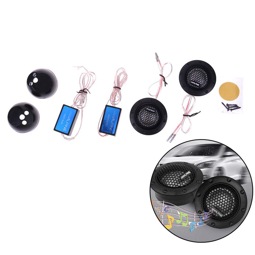 Garvee Tweeter Auto 180W 4Ohm Silk Dome, Doppio Montaggio, Regolabile, Upgrade Audio Veicoli, Nero