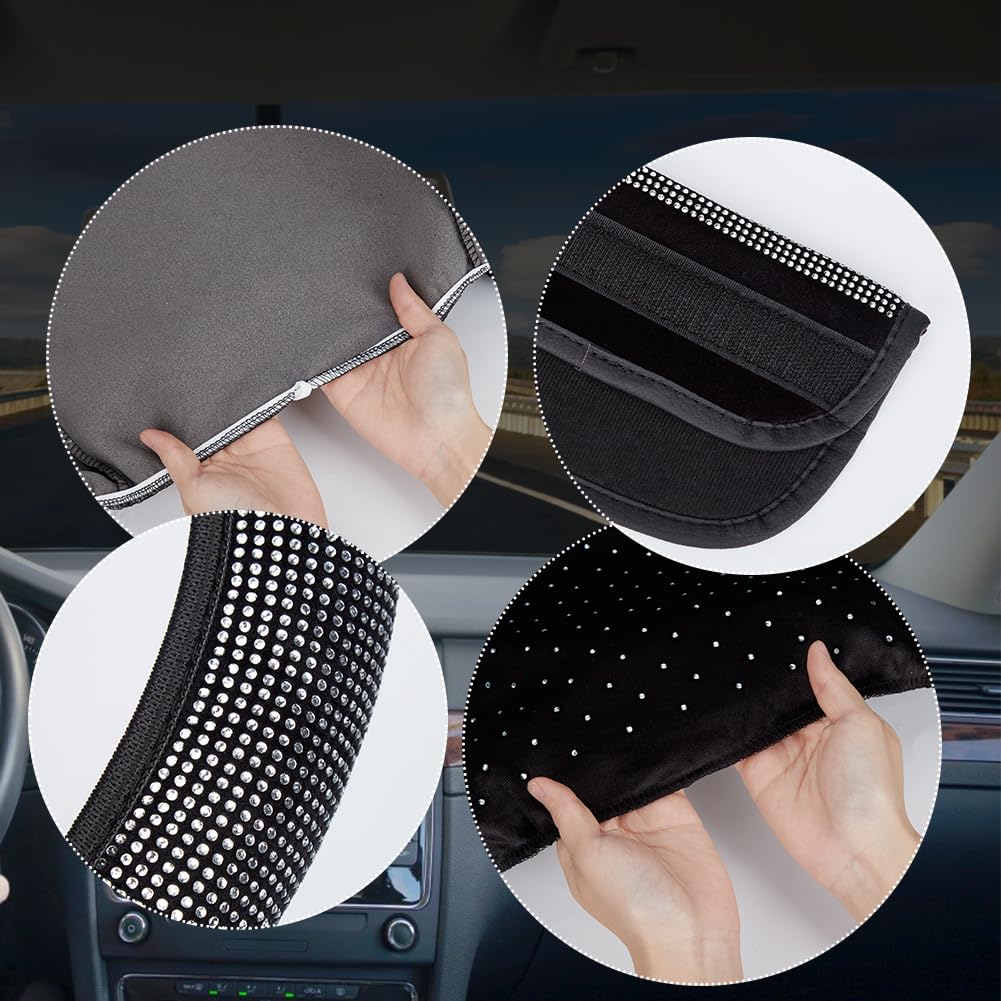 Set di coprisedili per auto Garvee, 15 pezzi, set completo scintillante, coprisedili traspiranti per auto, sedili anteriori, sedili posteriori, nero