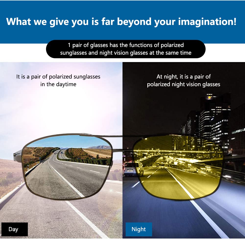 Occhiali da guida notturna polarizzati Garvee per uomo e donna con protezione UV400 dai riflessi per guida, escursionismo, golf, pesca e sport all'aria aperta - Giallo