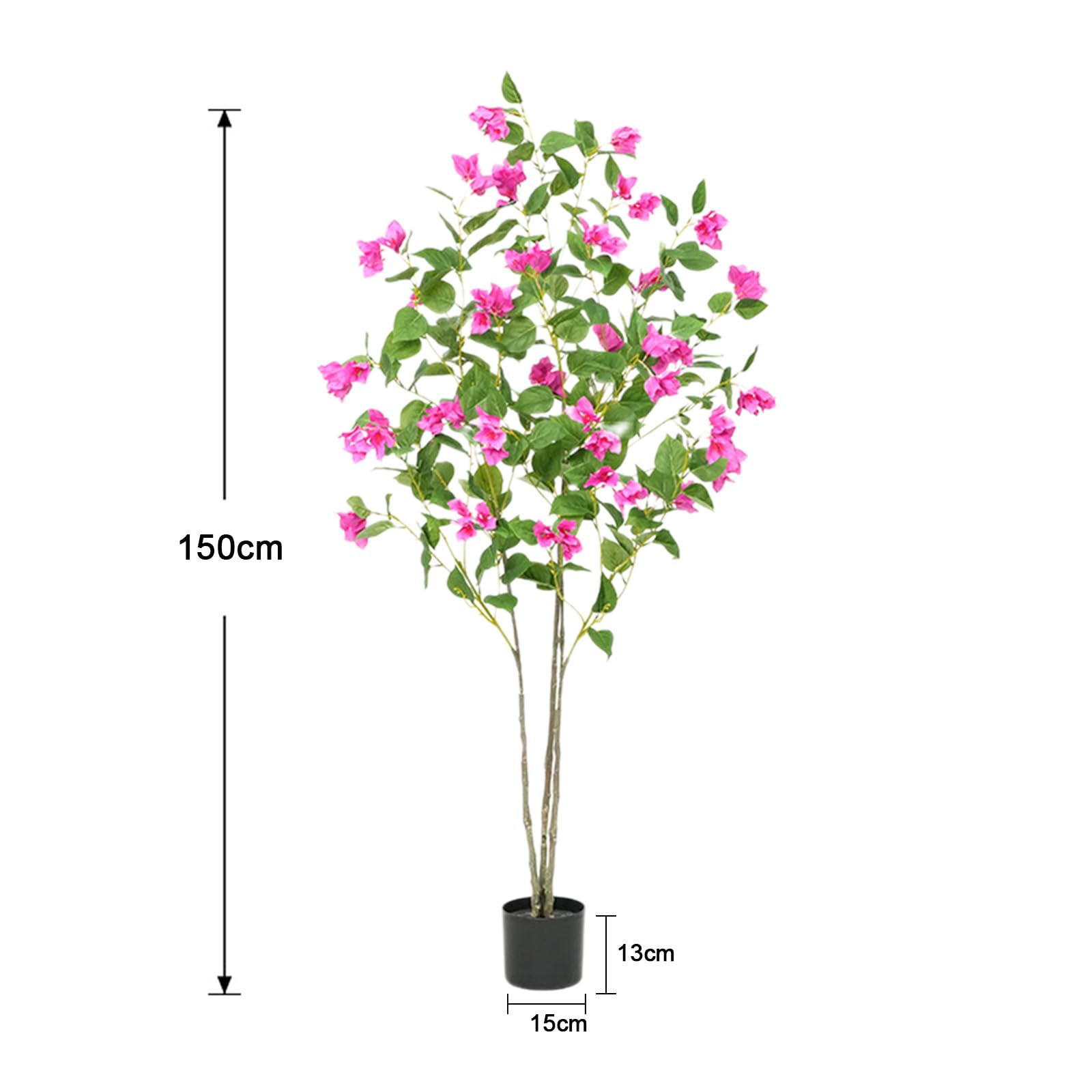Albero di bouganville artificiale Garvee da 5 piedi con foglie di seta, tronco in legno naturale per ufficio e arredamento per la casa, verde