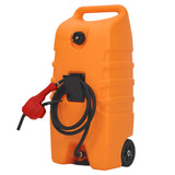 Garvee Tanica Carburante Portatile 14 gal 53 L con Pompa e Tubo 3m, Valvole Ottone, HDPE Resistente, Ruote, Maniglia per Giardino Barca Fattoria, Verde - Arancione