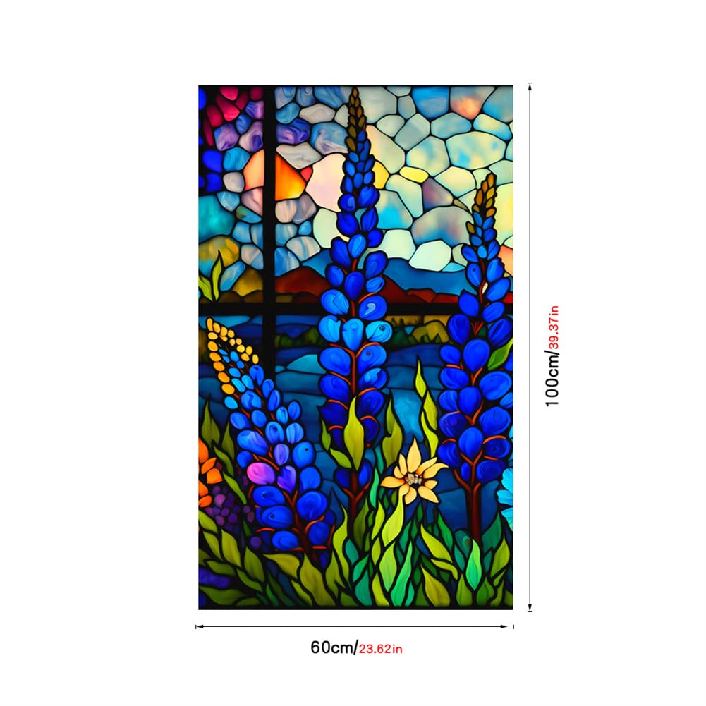 Pellicola per finestre Garvee Retro Floral, protezione UV, rimovibile, senza adesivo, statica, 60x100 cm, per la privacy e il risparmio energetico