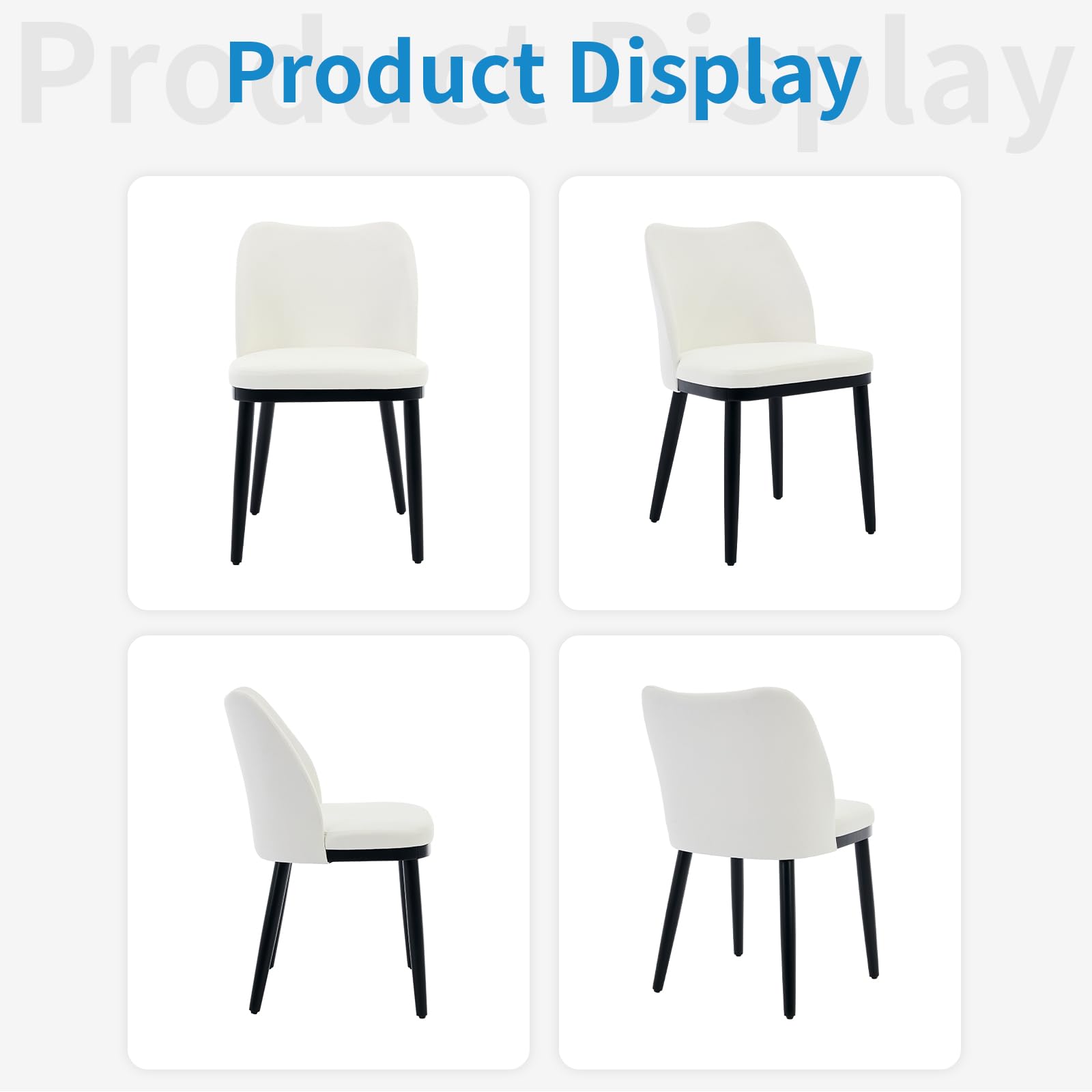 Garvee Set di 2 sedie da pranzo in lino con seduta imbottita e gambe in legno per cucina e bar, bianco sporco, imbottite ergonomicamente, moderne