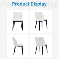 Garvee Set di 2 sedie da pranzo in lino con seduta imbottita e gambe in legno per cucina e bar, bianco sporco, imbottite ergonomicamente, moderne