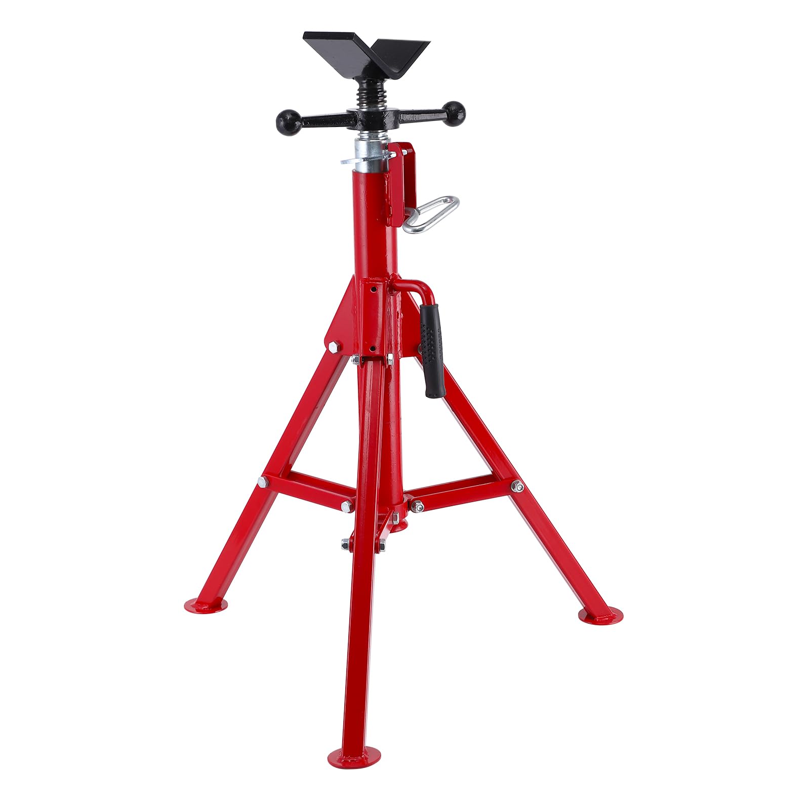 Garvee Supporto Per Tubi Regolabile 28-52" Capacità 2500LB, Testa A V Industriale, Struttura Pieghevole In Acciaio Resistente, Gambo Bloccabili, Ideale Per Officine E Cantieri