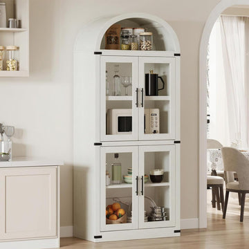 Libreria ad arco Garvee in stile rustico con ante per soggiorno e ufficio, 180 cm in legno, angoli in metallo, profondità 40 cm, robusta, eleganza moderna