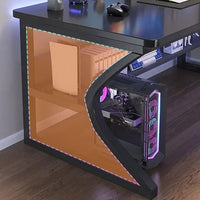 Scrivania per computer piccola Garvee da 31" con gancio per cuffie per ufficio domestico e camera da letto, robusta e durevole, compatta, in legno e acciaio di alta qualità