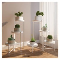 Garvee Portavasi in metallo con 4 ripiani, pieghevole, per giardino, balcone, soggiorno, 64 cm, nero