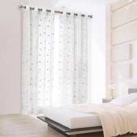 Garvee Klassische Transparente Vorhangpaneele Mit Geometrischem Muster Für Wohnzimmer Und Schlafzimmer, 132x228 cm, Grau