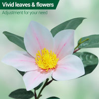 Albero di magnolia artificiale Garvee da 6 piedi con fiori e foglie in fiore, vaso robusto per soggiorno ufficio, verde