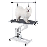 Tavolo da toelettatura per animali domestici Garvee, regolabile in altezza, robusto tavolo da toelettatura per cani con braccio sopraelevato e imbracatura per cani e gatti, 110x60 cm, nero