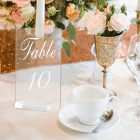 Porta numeri da tavolo in acrilico Garvee 1-20 con robusto supporto in acrilico per matrimoni e feste, 4x6 pollici, trasparenti