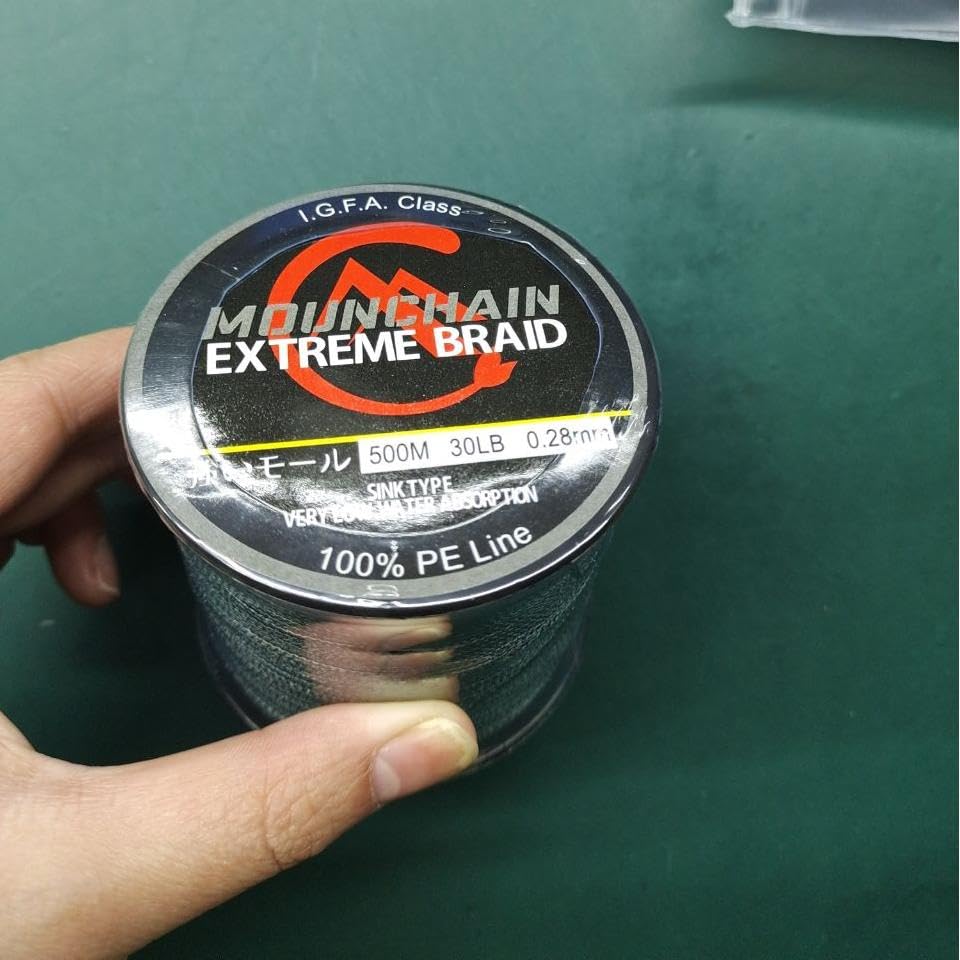 Garvee Línea De Pesca Trenzada 4 Hebras PE 100% Resistente Abrasión Verde Oscuro 500m 30Lb 40Lb Para Agua Dulce Y Salada