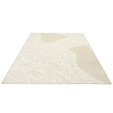 Garvee Tappeto Lavabile Corto Vello Morbido Antiscivolo Design Astratto Linee Beige/Nero per Soggiorno Camera Cucina Ufficio