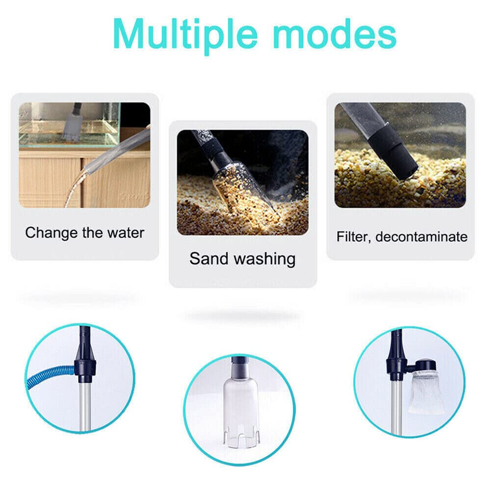 Garvee Limpiador Eléctrico De Grava Para Acuario, Aspiradora Automática, Plástico Duradero, Filtro Y Circulación De Agua, Uso Doméstico