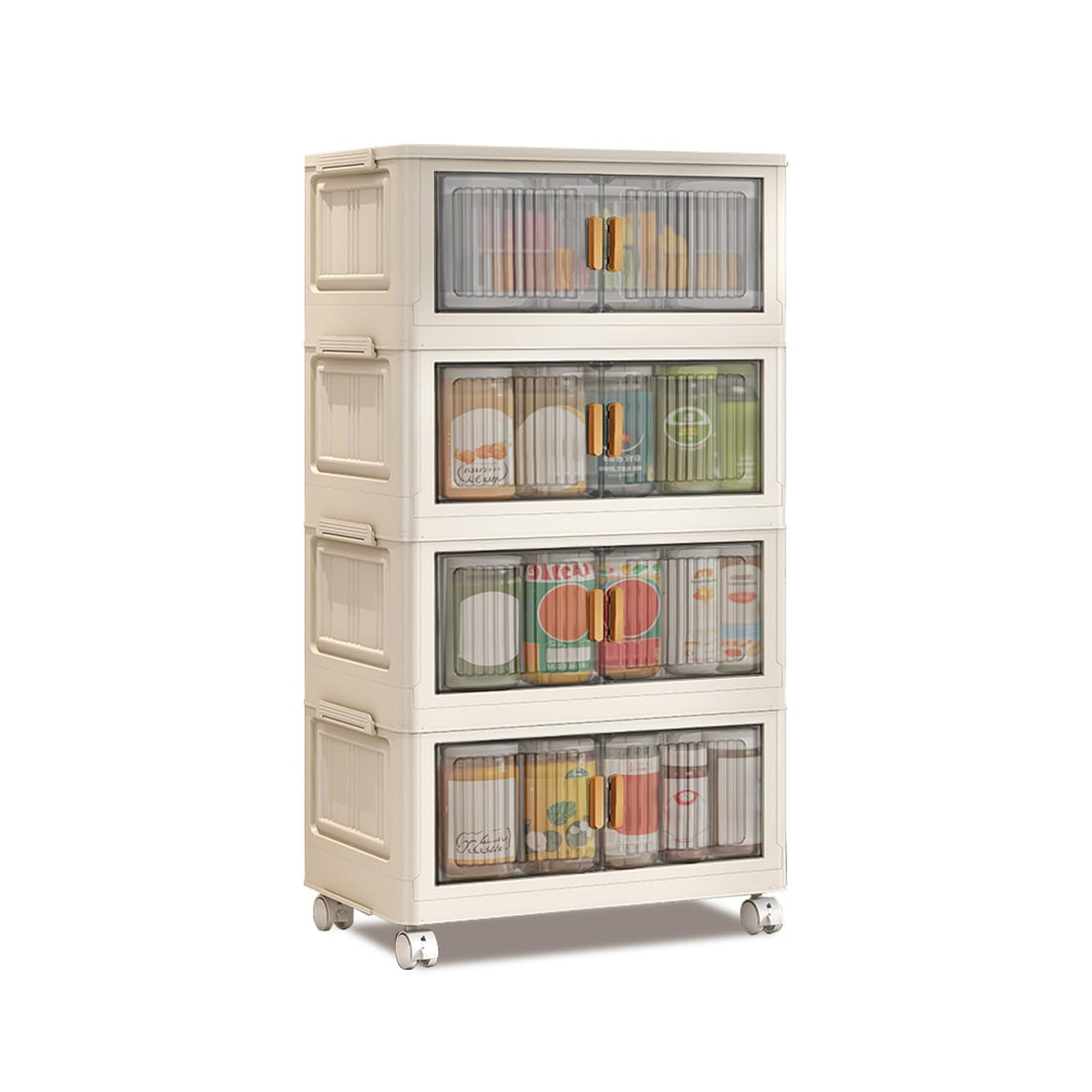 Contenitori impilabili Garvee con coperchi, ruote, pieghevoli, plastica PP per casa e ufficio, robusti, mobili