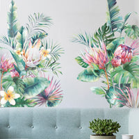 Adesivi murali autoadesivi Garvee 2 pezzi con foglie tropicali per camera da letto e soggiorno, 30 x 90 cm, carta da parati decorativa