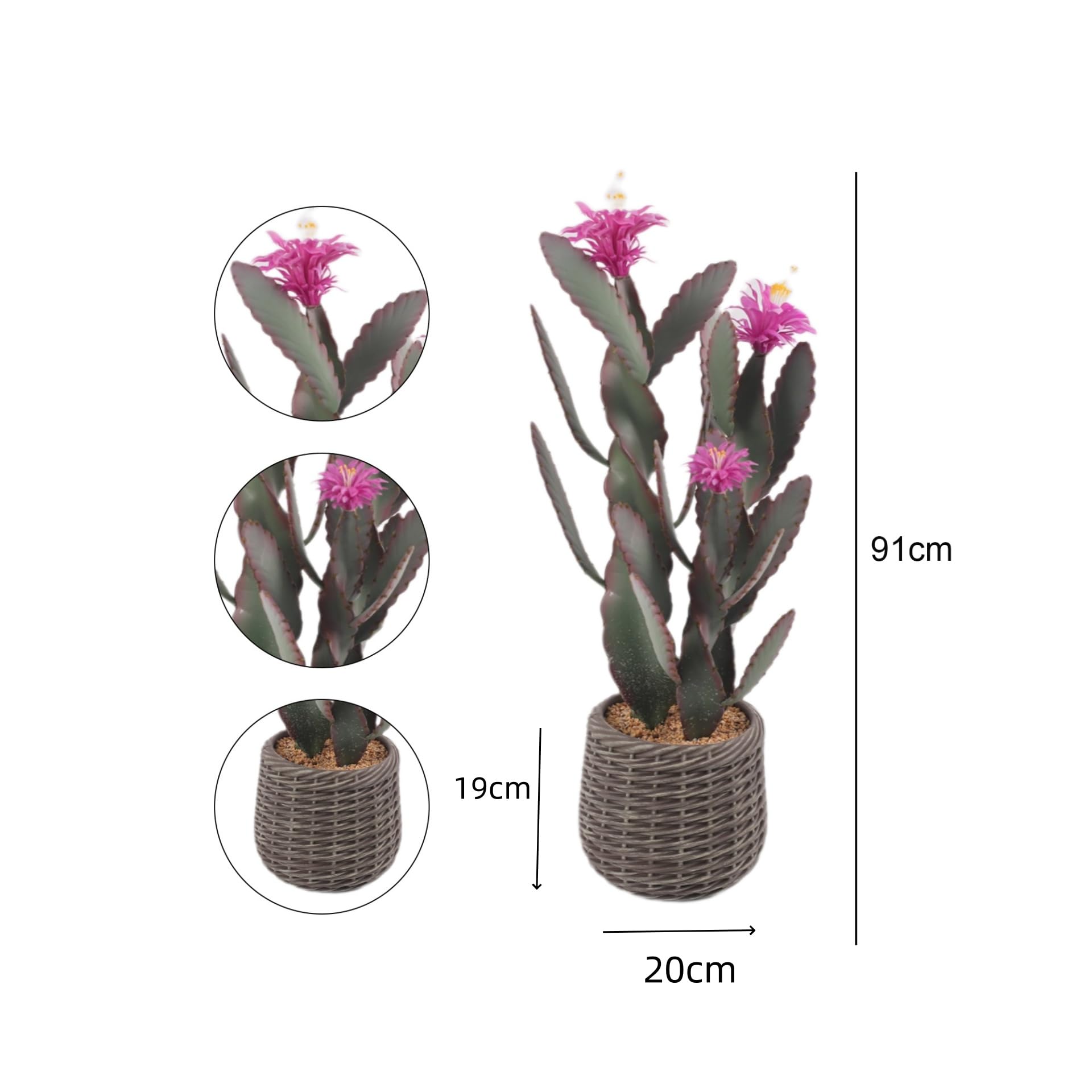 Cactus artificiale Garvee da 36 pollici, realistico e facile da curare, per casa e ufficio, grande, verde