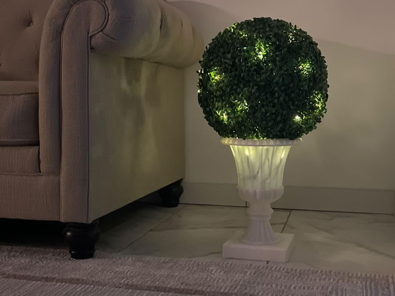 Garvee, palline di bosso artificiali da 16 pollici, resistenti ai raggi UV, impermeabili, con vaso robusto, per giardino e ingresso, verdi, set da 2