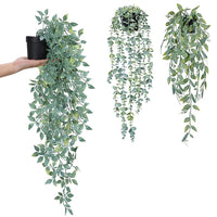 Garvee Set 3 Piante Artificiali Appese 60-80 cm UV-Resistenti Facili da Curare in Plastica Realistiche per Balcone Festa Matrimonio