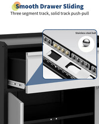 Armadio portautensili Garvee Rolling Garage, in metallo, resistente, con ripiano regolabile, con serratura, 4 ruote, per officina/ufficio