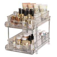 Garvee Clear Organizer per bagno con divisori in PET e acciaio inossidabile, estensibile, per cucina e bagno, trasparente, versatile
