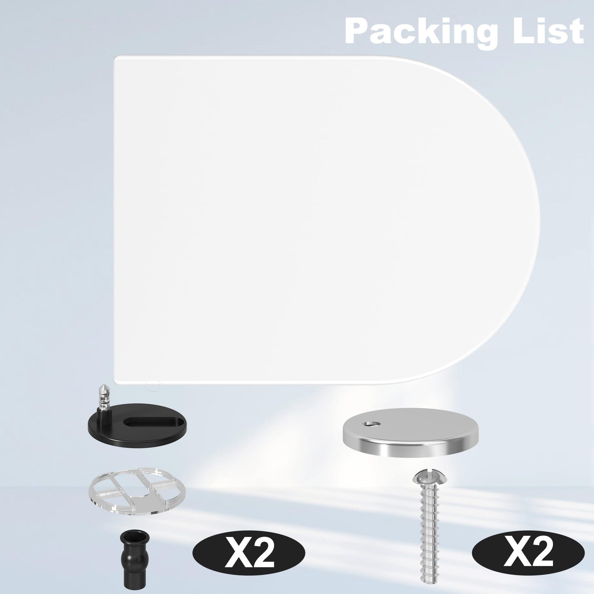 Sedile WC Garvee Copriwater a forma di D con sgancio rapido, abbassamento automatico, cerniere regolabili, bianco, bagno