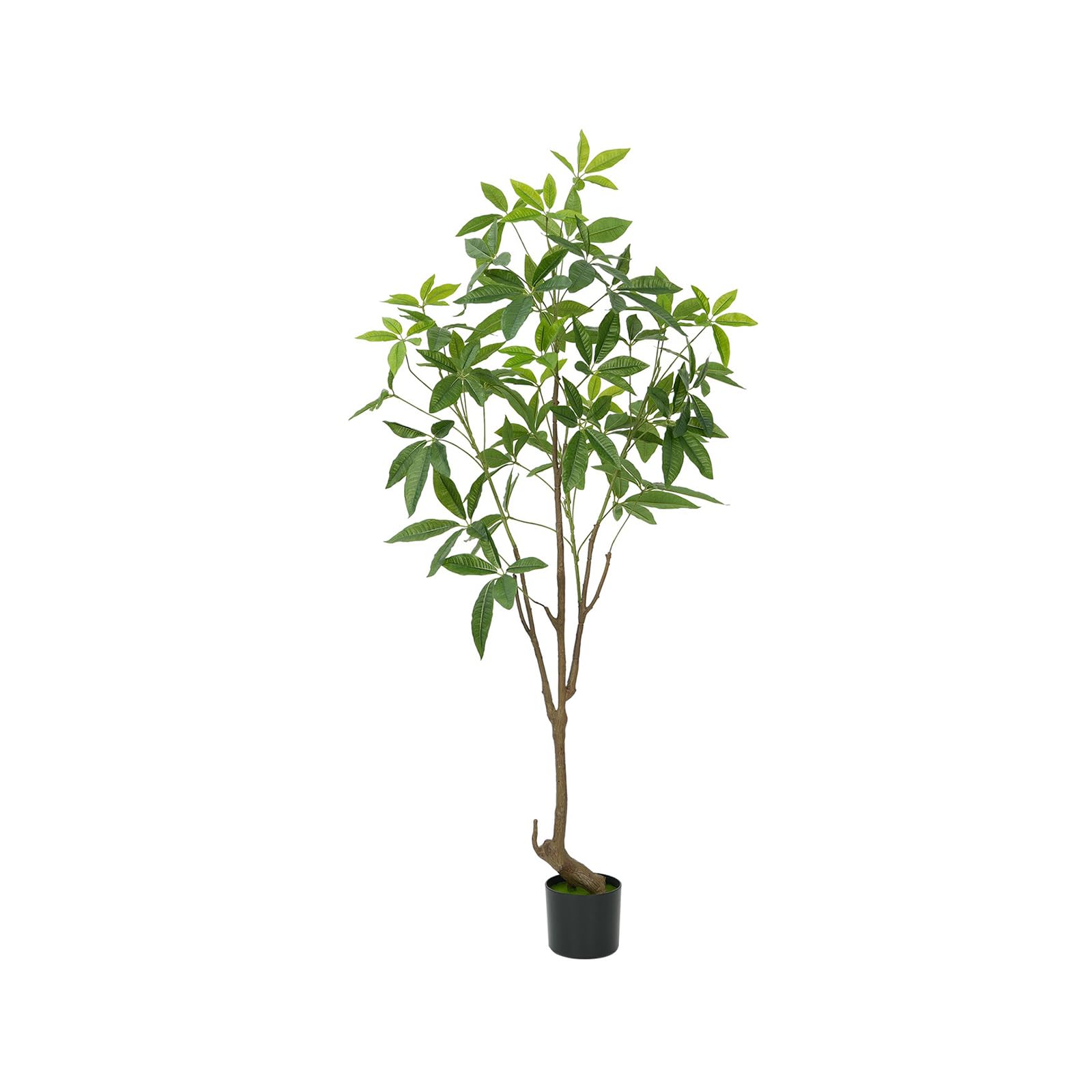 Albero dei soldi artificiale Garvee Pachira da 5 piedi, portafortuna per ufficio e soggiorno, facile da pulire, verde di lunga durata