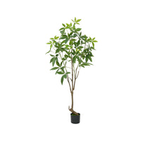 Albero dei soldi artificiale Garvee Pachira da 5 piedi, portafortuna per ufficio e soggiorno, facile da pulire, verde di lunga durata