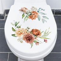 Garvee Adesivo Da Parete Per WC E Bagno Con Design Foglie E Fiori, PVC Sicuro, 20x30 cm, Decorazione Ecologica