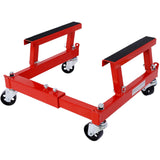 Garvee Carrello Supporto Motore Moto 680 kg Con Ruote 360°, Telaio in Acciaio Per Officina E Garage, Nero, Regolabile - Red-A
