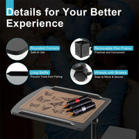 Tavolo da letto mobile Garvee con ruote, altezza regolabile, tavolo per laptop inclinabile per letto d'ospedale, letto per allattamento, 60×40x65-95 cm, nero