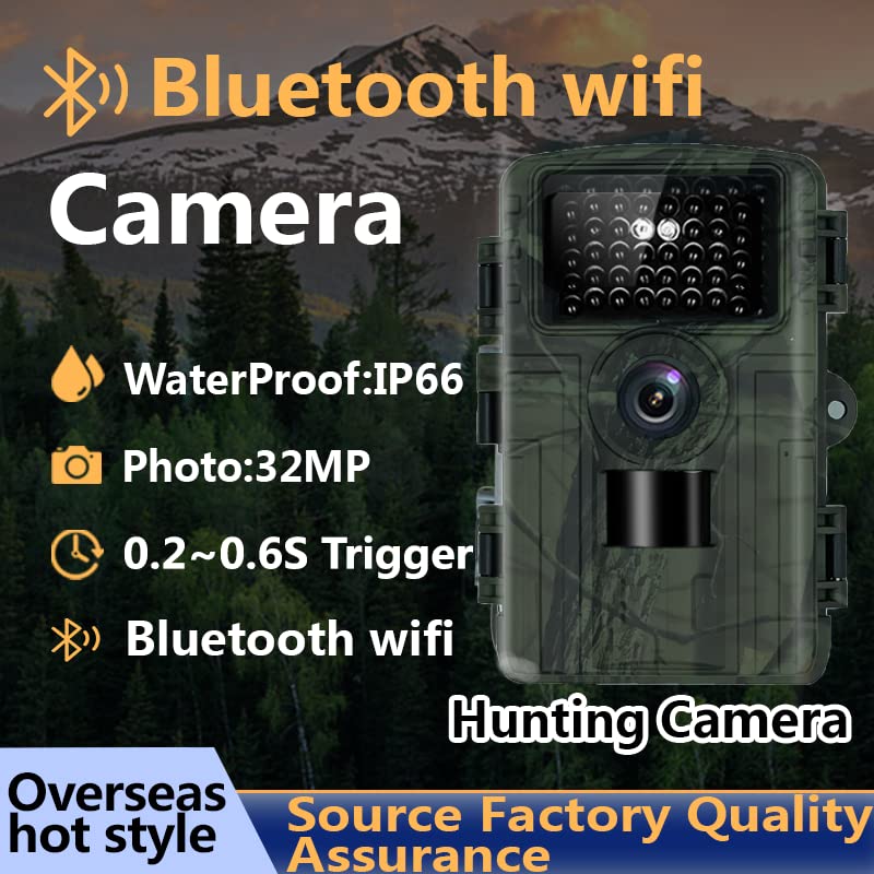 Garvee Wildlife Camera 32MP 1080P WiFi IP66 Impermeabile Wildlife Camera per Caccia all'aperto Visione Notturna Nero