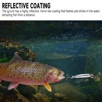 Garvee set di 5 esche da pesca 3D con occhi a 360°, riflettenti, 2 ami, 30 g per acqua dolce e salata, realistiche, resistenti, versatili