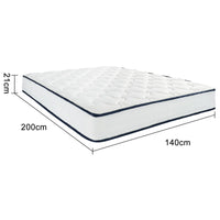 Materasso Garvee 140 x 200 cm, molle insacchettate, 7 zone, altezza 21 cm, schiuma comfort H3, rivestimento in microfibra, per bambini e adulti