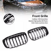 Griglia anteriore Garvee per X1 F48 F49 2016-2018, lamella singola, plastica ABS, nera, stile auto