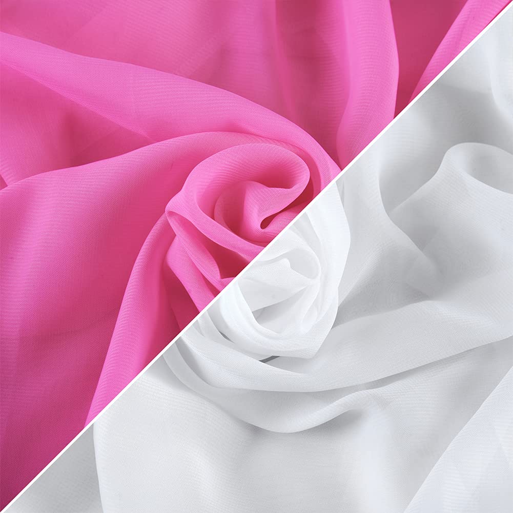 Arco per matrimonio Garvee, set da 2, voilage bianco e rosa, mussola elastica, 70x550 cm, versatile, antipiega, per uso interno ed esterno, sfondo fotografico