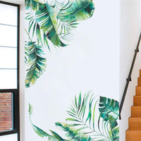Adesivi murali Garvee Green Plant Foglie tropicali PVC autoadesivo per soggiorno Ufficio 30x90cm Design moderno