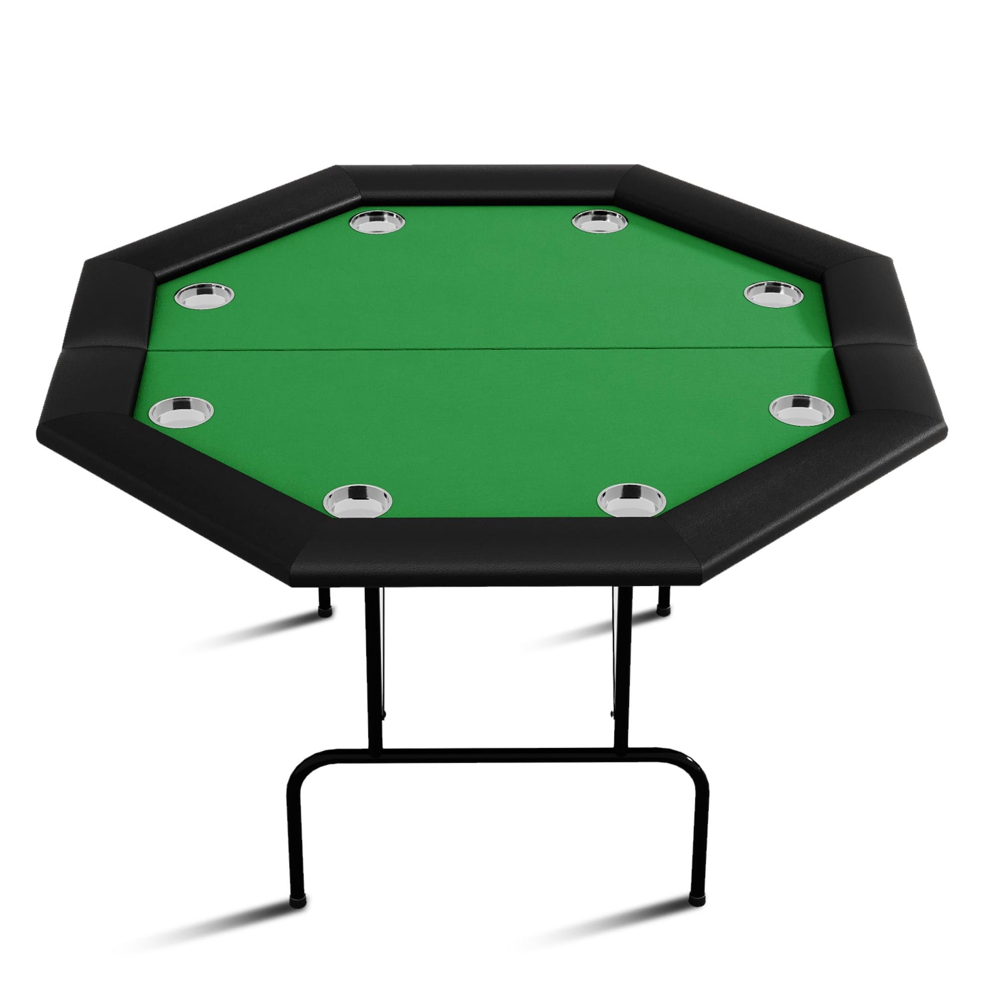 Tavolo da poker Garvee Octagon per 8 giocatori con portabicchieri in acciaio inossidabile per serate in famiglia e feste, 119.38 cm, verde