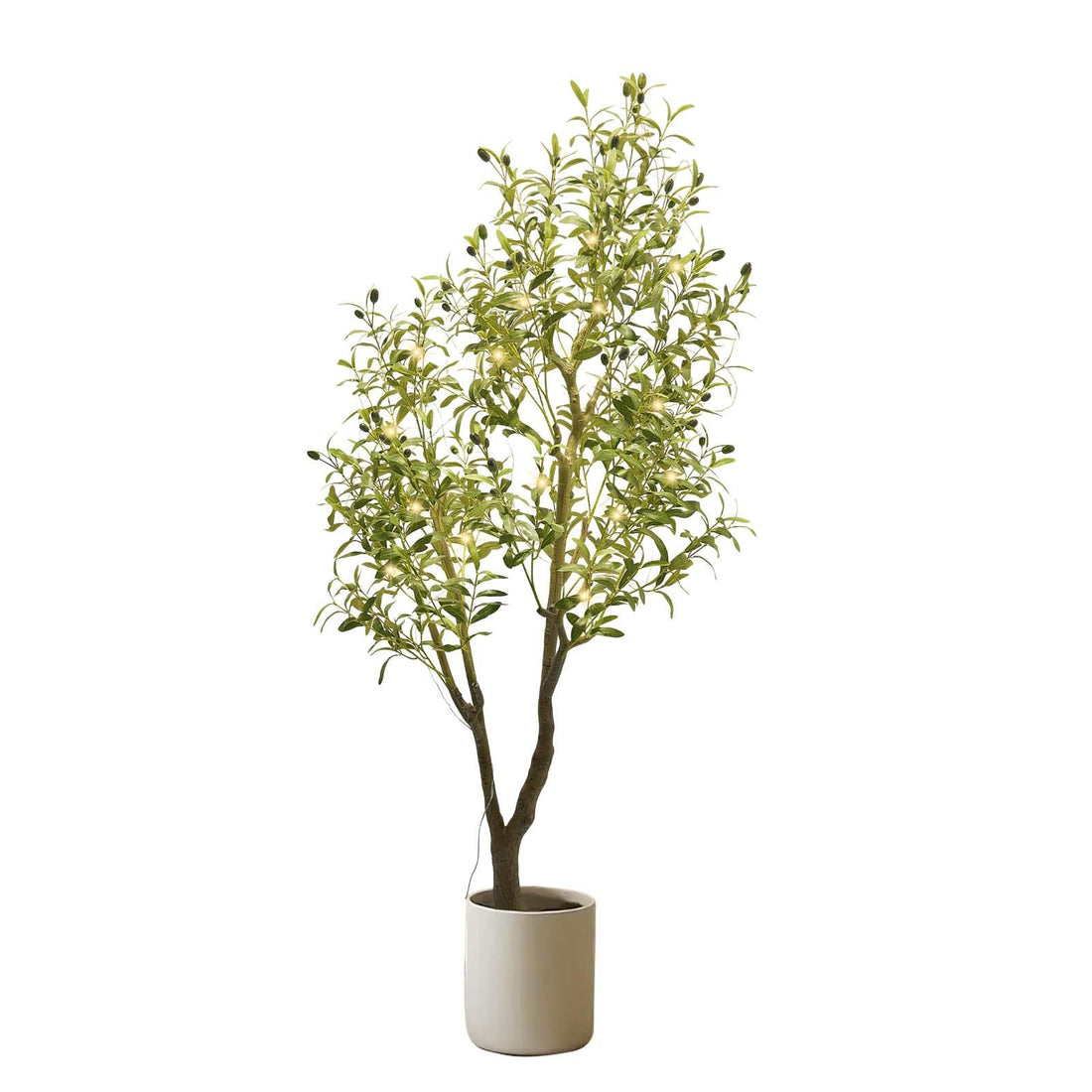 Garvee Albero di ulivo artificiale a LED con luci e timer, decorazione per interni, 180 cm, verde, bianco caldo