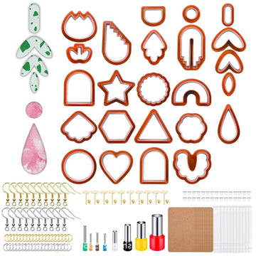 Set di 142 tagliapasta per argilla polimerica Garvee con 24 forme, tagliapasta in plastica versatili e precisi per la creazione di orecchini e progetti artigianali