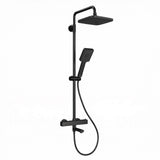 Garvee Set Doccia Completo Acciaio Inox con Termostato, Doccetta Regolabile e Soffione 25cm, Sistema Versatile per Bagno Moderno Nero - Negro