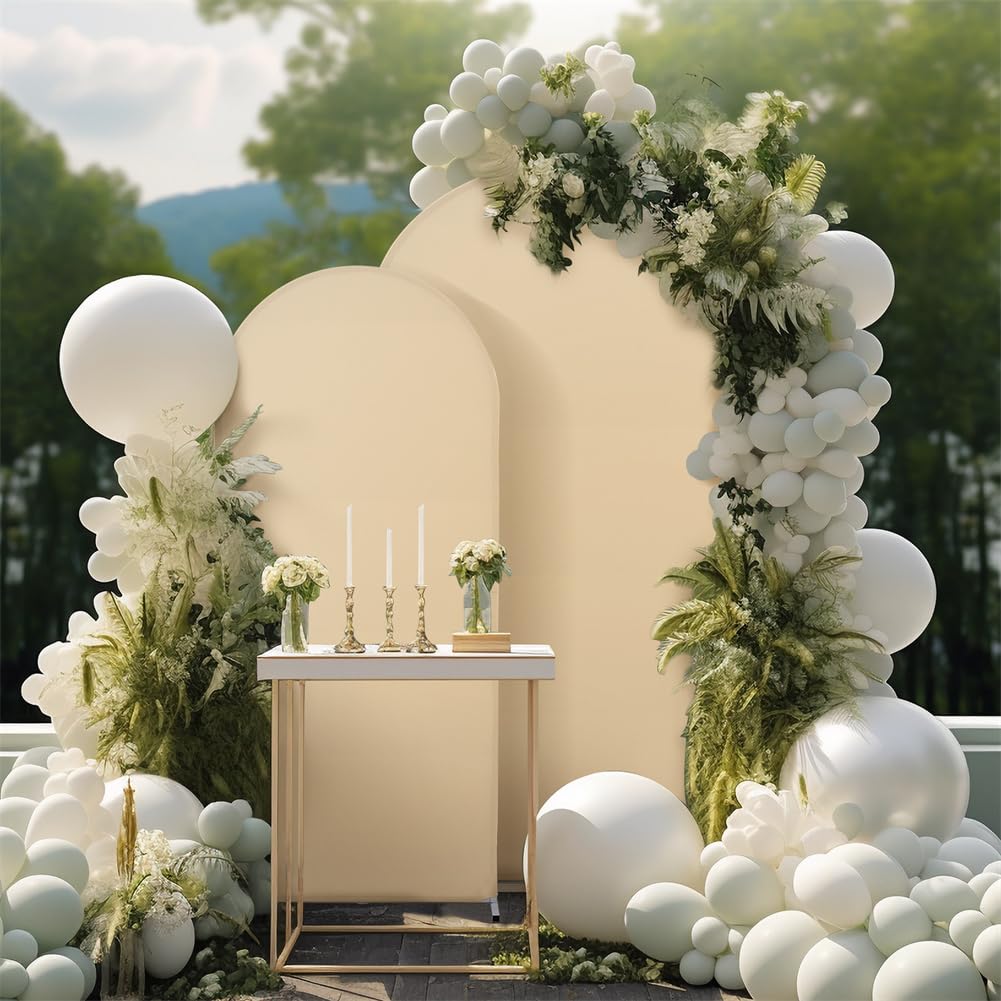 Garvee Wedding Arch Backdrop Cover 3,35x6,5ft Round Arch Photo Studio Background per feste di compleanno, cerimonie nuziali, decorazioni per padiglioni da giardino