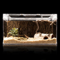 Garvee Resin Hideaway per rettili, decorazione per acquario, taglia M, effetto legno, marrone
