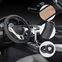 Set di coprisedili per auto Garvee, 15 pezzi, set completo scintillante, coprisedili traspiranti per auto, sedili anteriori, sedili posteriori, nero