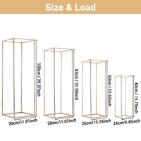 Set di 4 portafiori per matrimonio Garvee, laminato in acrilico, design geometrico, stabile, per eventi e casa, varie dimensioni, oro