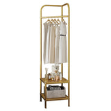 Appendiabiti Angolare Garvee, in metallo con ripiani per corridoio e soggiorno, antiruggine, salvaspazio, design moderno - Oro